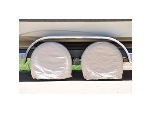 Set of 4 Canvas Wheel Tire Covers for RV Auto Truck Car Camper Trailer Fits 24.5" to 28" Diameter-10" Deep Tire Sizes Set of 4 Canvas Wheel Tire Covers for RV Auto Truck Car Camper Trailer Fits 24.5" to 28" Diameter-10" Deep Tire Sizes