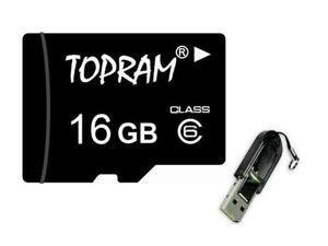 TOPRAM 16GB 16G microSD microSDHC micro SD Class 6 Card + R13 TOPRAM 16GB 16G microSD microSDHC micro SD Class 6 Card + R13