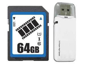 FilmPro 64GB SD SDHC 64GB SDXC Card Class 10 Ultra High Speed UHS-I for Camera & Camcorder with USB 3.0 Card Reader FilmPro 64GB SD SDHC 64GB SDXC Card Class 10 Ultra High Speed UHS-I for Camera & Camcorder with USB 3.0 Card Reader