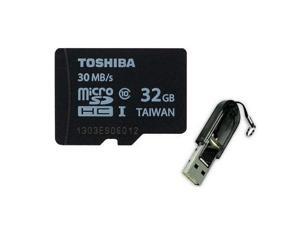 Toshiba 32GB MicroSDHC 32G Micro SD SDHC Card UHS-I Class 10 30MB/s Retail with USB 2.0 Card Reader Toshiba 32GB MicroSDHC 32G Micro SD SDHC Card UHS-I Class 10 30MB/s Retail with USB 2.0 Card Reader