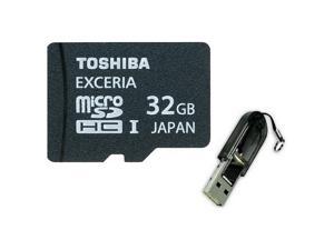 Toshiba UHS-I Exceria 32GB microSDHC 32G microSD micro SD SDHC UHS Flash Card Class 10 R: 95MB/s W: 30MB/s Retail with USB 2.0 MicroSD Card Reader Toshiba UHS-I Exceria 32GB microSDHC 32G microSD micro SD SDHC UHS Flash Card Class 10 R: 95MB/s W: 30MB/s Retail with USB 2.0 MicroSD Card Reader