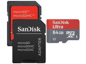 SanDisk 64GB microSDXC 64G microSD microSDHC micro SD SDHC SDXC Card Mobile Ultra Class 10 UHS-I 30MB/s in OEM bulk package with 2 Adapters (Black and Red) SanDisk 64GB microSDXC 64G microSD microSDHC micro SD SDHC SDXC Card Mobile Ultra Class 10 UHS-I 30MB/s in OEM bulk package with 2 Adapters (Black and Red)