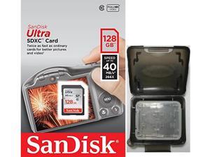 SanDisk 128GB SDXC 128G SD Ultra 40MB/s 266X UHS Secure Digital Extended Capacity Card Class 10 UHS-I with Multifunction Memory Card Protective Case SanDisk 128GB SDXC 128G SD Ultra 40MB/s 266X UHS Secure Digital Extended Capacity Card Class 10 UHS-I with Multifunction Memory Card Protective Case