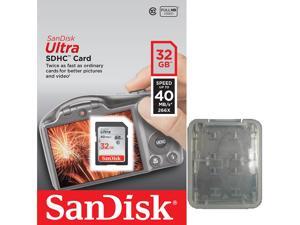 SanDisk 32GB SDHC 32G SD Ultra 40MB/s 266X UHS Secure Digital High Capacity Card Class 10 UHS-I with Multifunction Memory Card Protective Case SanDisk 32GB SDHC 32G SD Ultra 40MB/s 266X UHS Secure Digital High Capacity Card Class 10 UHS-I with Multifunction Memory Card Protective Case