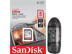 SanDisk 8GB SDHC 8G SD Ultra 40MB/s 266X UHS Secure Digital High Capacity Card Class 10 UHS-I with OEM USB 2.0 Card Reader SanDisk 8GB SDHC 8G SD Ultra 40MB/s 266X UHS Secure Digital High Capacity Card Class 10 UHS-I with OEM USB 2.0 Card Reader