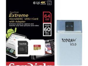 SanDisk 64GB 64G microSDXC Extreme 60MB/s U3 microSD 400X micro SD SDXC Class 10 UHS-I C10 Memory Card SDSDQXN-064G for Samsung Galaxy S4 S4 with USB 3.0 Card Reader SanDisk 64GB 64G microSDXC Extreme 60MB/s U3 microSD 400X micro SD SDXC Class 10 UHS-I C10 Memory Card SDSDQXN-064G for Samsung Galaxy S4 S4 with USB 3.0 Card Reader