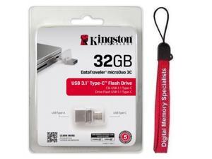 Kingston DataTraveler microDuo 3C 32GB USB 3.1/3.0 32G Type-C OTG Flash Drive DTDUO3C/32GB with USB Lanyard Kingston DataTraveler microDuo 3C 32GB USB 3.1/3.0 32G Type-C OTG Flash Drive DTDUO3C/32GB with USB Lanyard