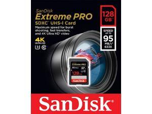 SanDisk Extreme Pro 128GB Secure Digital Extended Capacity (SDXC) Flash Card Model SDSDXPA-128G-A46 SanDisk Extreme Pro 128GB Secure Digital Extended Capacity (SDXC) Flash Card Model SDSDXPA-128G-A46