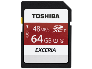 Toshiba 64GB SD EXCERIA 48MB/s UHS-I U1 Class 10 C10 64G SDXC memory card with USB 2.0 reader Toshiba 64GB SD EXCERIA 48MB/s UHS-I U1 Class 10 C10 64G SDXC memory card with USB 2.0 reader