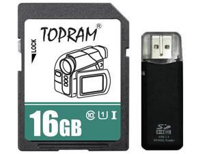 TOPRAM 16GB SD 16G SDHC Card Class 10 Ultra High Speed UHS-I for Camera & Camcorder with R3 Reader TOPRAM 16GB SD 16G SDHC Card Class 10 Ultra High Speed UHS-I for Camera & Camcorder with R3 Reader