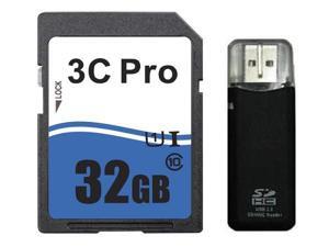3C Pro 32GB SD 32G SDHC Card Class 10 Ultra High Speed UHS-I for Camera & Camcorder with R3 Reader 3C Pro 32GB SD 32G SDHC Card Class 10 Ultra High Speed UHS-I for Camera & Camcorder with R3 Reader