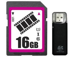 FilmPro 16GB SDHC SD Card Class 10 Ultra High Speed UHS-I for Camera & Camcorder with R3 Reader FilmPro 16GB SDHC SD Card Class 10 Ultra High Speed UHS-I for Camera & Camcorder with R3 Reader
