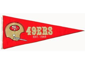 San Francisco 49ers Official NFL 32 inch x 13 inch Wool Throwback Pennant by Winning Streak San Francisco 49ers Official NFL 32 inch x 13 inch Wool Throwback Pennant by Winning Streak
