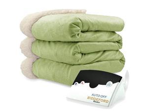 Biddeford 6001-9051136-635 Micro Mink and Sherpa Heated Blanket Full Sage Biddeford 6001-9051136-635 Micro Mink and Sherpa Heated Blanket Full Sage