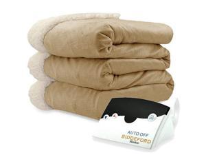 Biddeford 6001-9051136-713 Micro Mink and Sherpa Heated Blanket Full Linen Biddeford 6001-9051136-713 Micro Mink and Sherpa Heated Blanket Full Linen