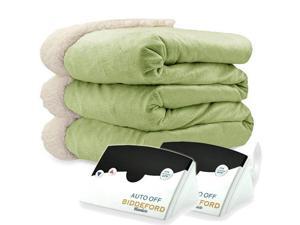 Biddeford 6003-9051136-635 Micro Mink and Sherpa Heated Blanket Queen Sage Biddeford 6003-9051136-635 Micro Mink and Sherpa Heated Blanket Queen Sage