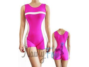 Pink & White Striped Biketard Unitard Pink & White Striped Biketard Unitard
