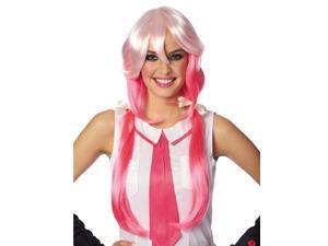 Long Anime School Girl Pink Wig Long Anime School Girl Pink Wig