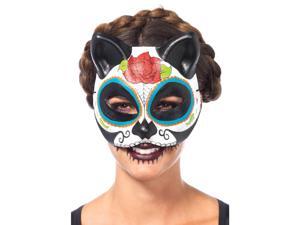 Multicolor Sugar Skull Cat Mask Multicolor Sugar Skull Cat Mask