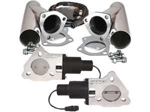 QTP Dual 2.5" 2-1/2" Electric Exhaust Valve & Stainless Cutouts Y-Pipes QTP Dual 2.5" 2-1/2" Electric Exhaust Valve & Stainless Cutouts Y-Pipes