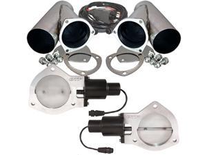 QTP Dual 4" Electric Exhaust Valves & Stainless Cutouts Y-Pipes QTP Dual 4" Electric Exhaust Valves & Stainless Cutouts Y-Pipes