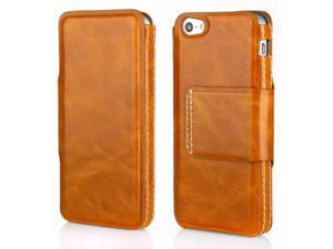 Aleratec Genuine Leather Folio Flip Case Wallet for iPhone 5 Brown Aleratec Genuine Leather Folio Flip Case Wallet for iPhone 5 Brown