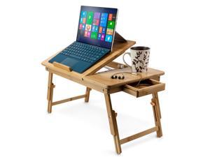 Aleratec Natural Bamboo Adjustable Laptop Stand Up to 15in Folding Bed Table Aleratec Natural Bamboo Adjustable Laptop Stand Up to 15in Folding Bed Table