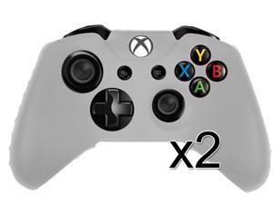 2X Soft Silicone Rubber Cover Case Skin for Microsoft Xbox One Controller White 2X Soft Silicone Rubber Cover Case Skin for Microsoft Xbox One Controller White