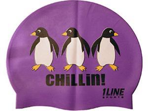 1Line Sports Chillin Silicone Swim Cap Purple 1Line Sports Chillin Silicone Swim Cap Purple