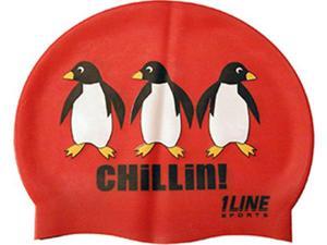 1Line Sports Chillin Silicone Swim Cap Red 1Line Sports Chillin Silicone Swim Cap Red