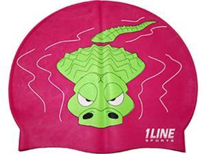 1Line Sports Gator Silicone Swim Cap Pink 1Line Sports Gator Silicone Swim Cap Pink