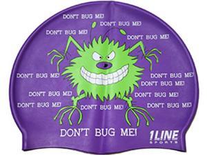1Line Sports Don't Bug Me Silicone Swim Cap Purple 1Line Sports Don't Bug Me Silicone Swim Cap Purple