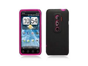 Black Hybrid Case Cover with Hot Pink Soft Inner Case for HTC Evo 3D / Evo V Black Hybrid Case Cover with Hot Pink Soft Inner Case for HTC Evo 3D / Evo V