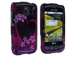 Purple Love Design Snap-On Hard Case Cover for LG Optimus S LS670 Purple Love Design Snap-On Hard Case Cover for LG Optimus S LS670