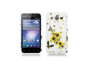White with Sunflowers Design Snap-On Hard Case Cover for Huawei Mercury M886 White with Sunflowers Design Snap-On Hard Case Cover for Huawei Mercury M886