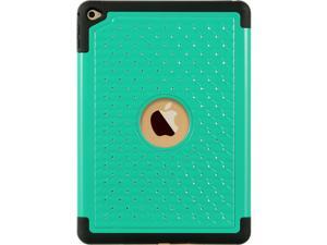 For iPad Air 2 Teal Hybrid w/ Diamond Studded Black TPU Cover Case For iPad Air 2 Teal Hybrid w/ Diamond Studded Black TPU Cover Case