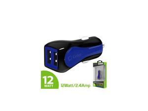 Universal Prism RapidCharge 12W 2.4A Dual USB Car Charger Adapter Blue Universal Prism RapidCharge 12W 2.4A Dual USB Car Charger Adapter Blue