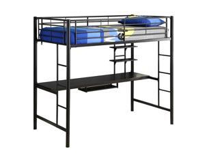 Sunset Metal Twin/Workstation Bunk Bed - Black Sunset Metal Twin/Workstation Bunk Bed - Black