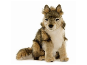 Seated Wolf Cub 14.57" by Hansa Seated Wolf Cub 14.57" by Hansa