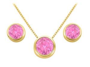 November Birthstone Pink Topaz Pendant and Stud Earrings Set in 18K Yellow Gold Vermeil November Birthstone Pink Topaz Pendant and Stud Earrings Set in 18K Yellow Gold Vermeil