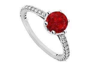 July Birthstone Created Ruby CZ Engagement Rings in Sterling Silver 1.33 CT TGW July Birthstone Created Ruby CZ Engagement Rings in Sterling Silver 1.33 CT TGW