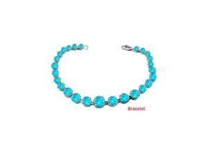 Sterling Silver Blue Topaz Prong Set Bracelet December Birthday 4th Wedding Anniversary Gift Sterling Silver Blue Topaz Prong Set Bracelet December Birthday 4th Wedding Anniversary Gift