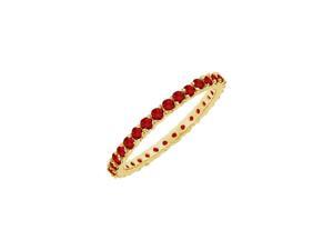 July Birthstone Ruby Bangle in 18K Yellow Gold over Sterling Silver 6 CT TGW July Birthstone Ruby Bangle in 18K Yellow Gold over Sterling Silver 6 CT TGW