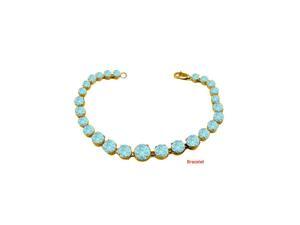 March Birthstone Prong Set Aquamarine Bracelet in 18kt Yellow Gold over Sterling Silver March Birthstone Prong Set Aquamarine Bracelet in 18kt Yellow Gold over Sterling Silver