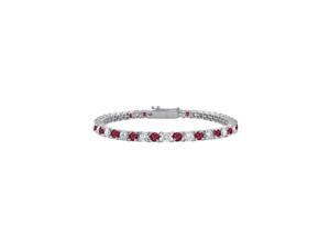 GF BangkokGF Bangkok Ruby and Cubic Zirconia Prong Set 10K White Gold Tennis Bracelet 2.00 CT TG GF BangkokGF Bangkok Ruby and Cubic Zirconia Prong Set 10K White Gold Tennis Bracelet 2.00 CT TG