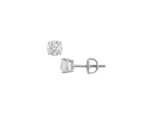 14K White Gold Round Diamond Stud Earrings 1.00 CT. TW. 14K White Gold Round Diamond Stud Earrings 1.00 CT. TW.