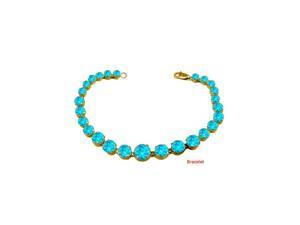 December Birthstone Prong Set Blue Topaz Bracelet in 18kt Yellow Gold over Sterling Silver December Birthstone Prong Set Blue Topaz Bracelet in 18kt Yellow Gold over Sterling Silver