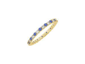6 Carat Sapphire and CZ Eternity Bangle in Gold Vermeil 6 Carat Sapphire and CZ Eternity Bangle in Gold Vermeil