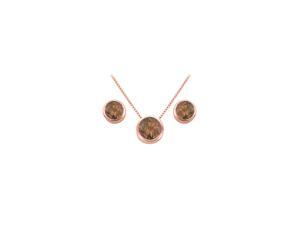 June Birthstone Smoky Quartz Pendant and Stud Earrings Set in 14K Rose Gold Vermeil June Birthstone Smoky Quartz Pendant and Stud Earrings Set in 14K Rose Gold Vermeil