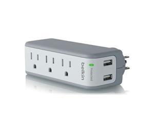 BELKIN BST300 3 Outlets 918 Joules SurgePlus USB Swivel Charger (10 Watts, Combined) BELKIN BST300 3 Outlets 918 Joules SurgePlus USB Swivel Charger (10 Watts, Combined)